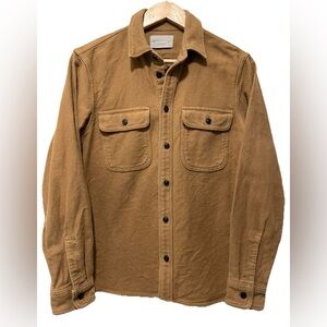 Everlane Minimalist Shacket Utility Chore Shirt Brown Structured Cotton Small